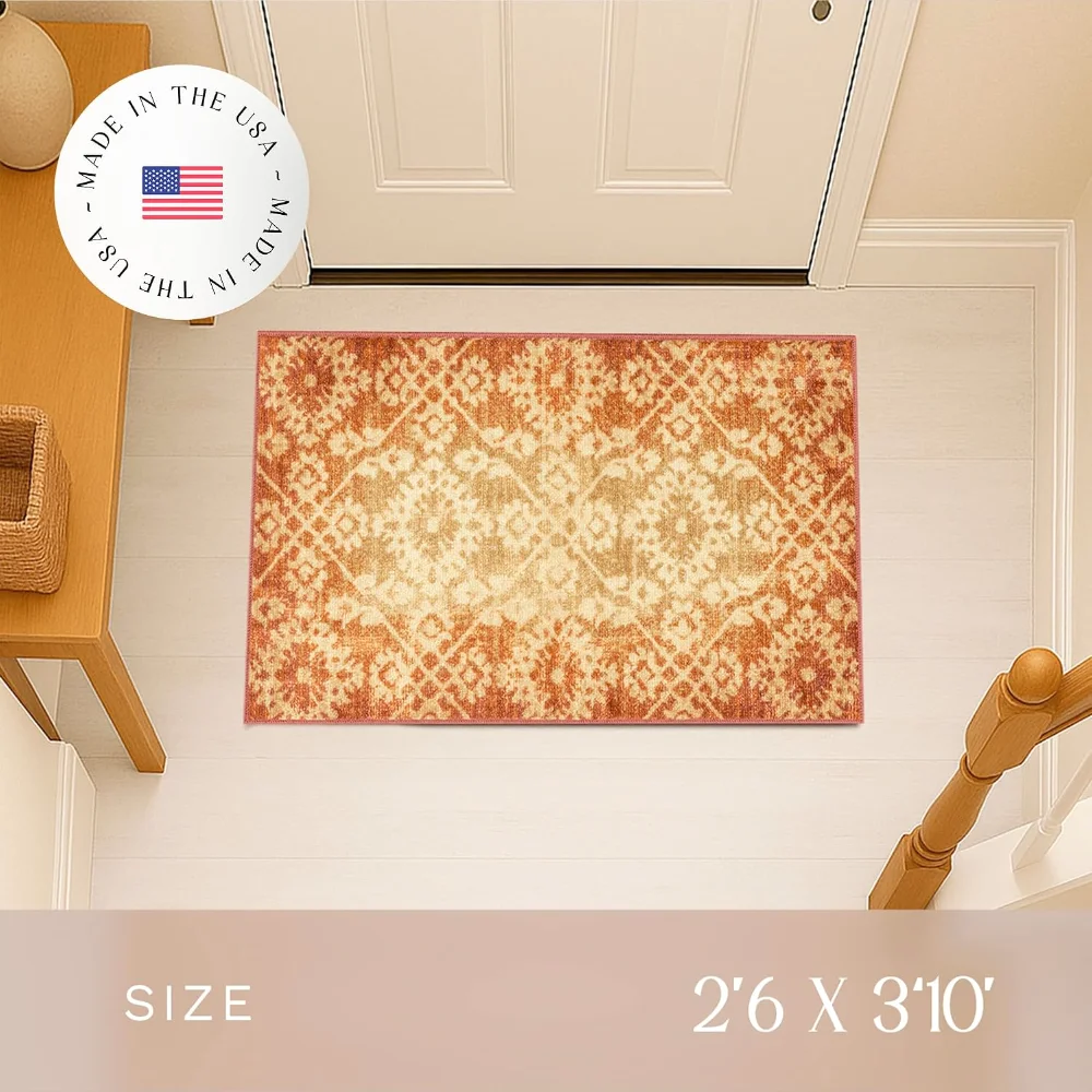 Arden Vintage Distressed Accent Rug, 2'6" x 3'10", Gold, view 2