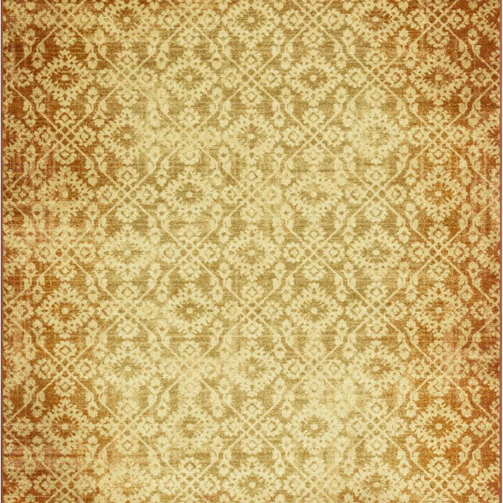 Arden Vintage Distressed Area Rug, 4'9" x 7', Gold