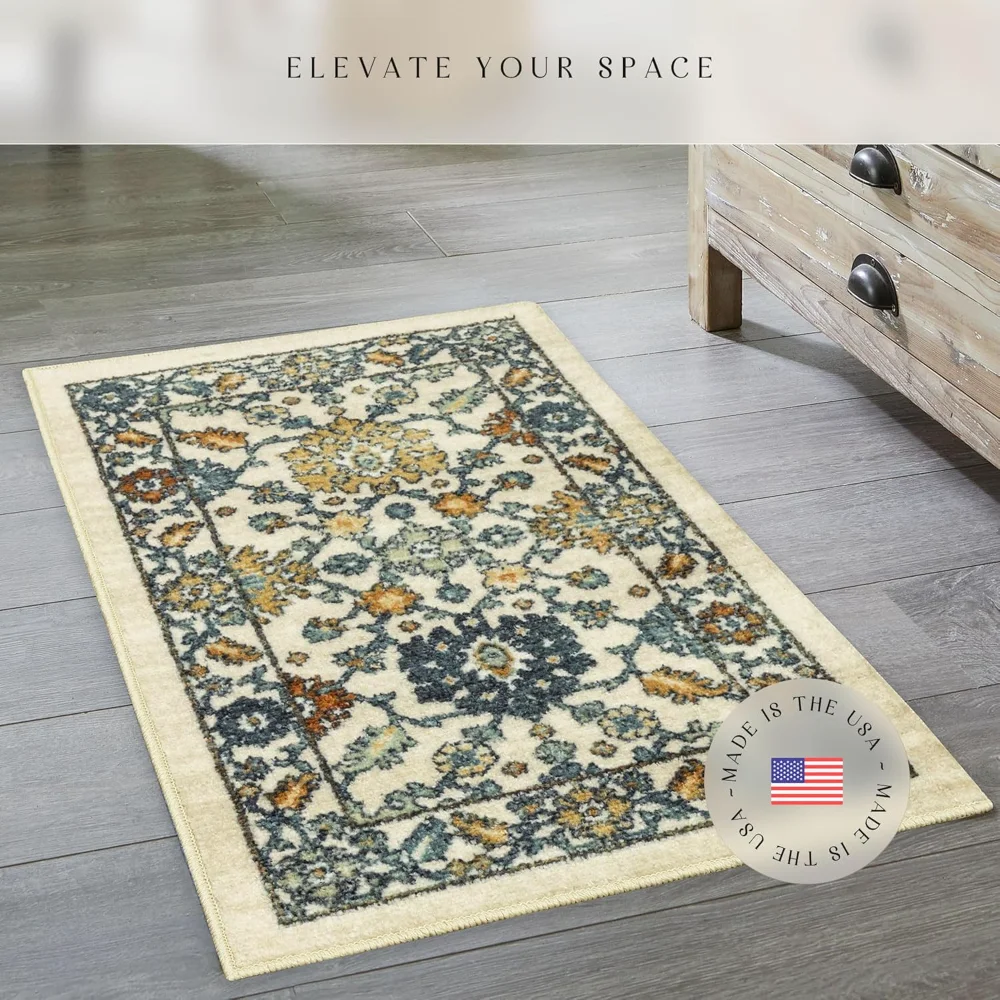Benton Oriental Accent Rug, 20" x 34", Beige, view 3