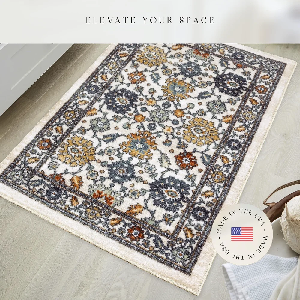 Benton Oriental Accent Rug, 2'6" x 3'10", Beige, view 3