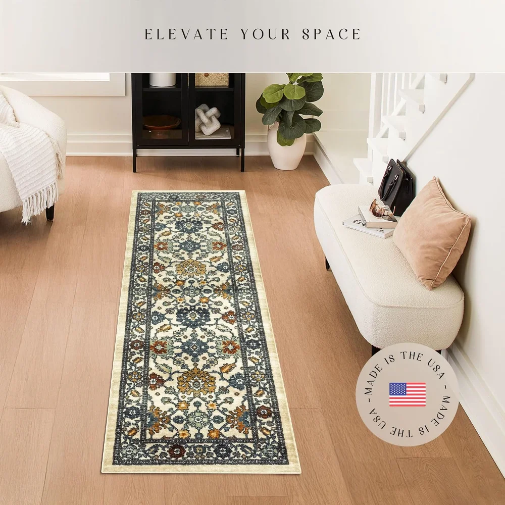 Benton Oriental Runner, 2' x 6', Beige, view 2