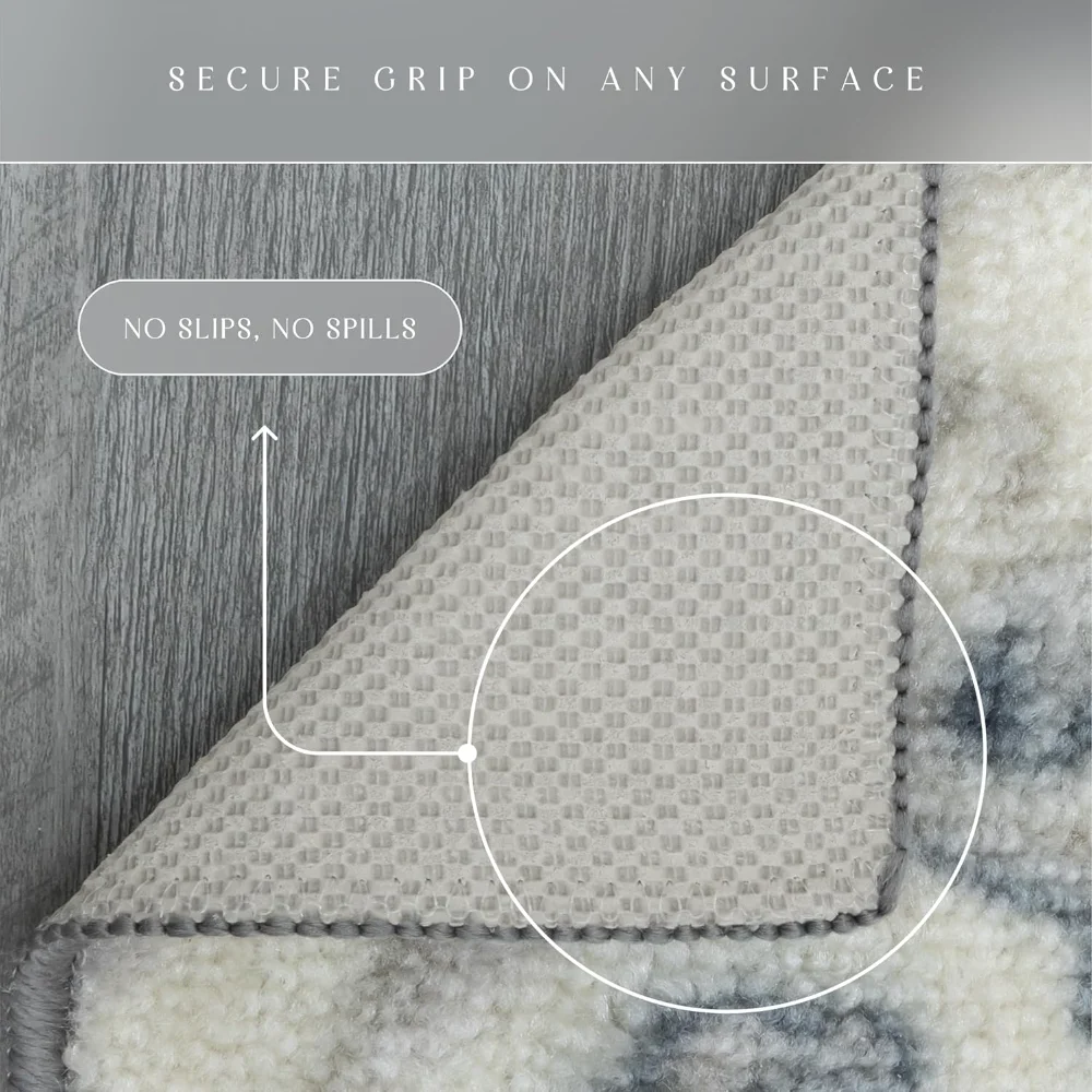 Blooming Damask Accent Rug, 46" x 30", Grey, view 5