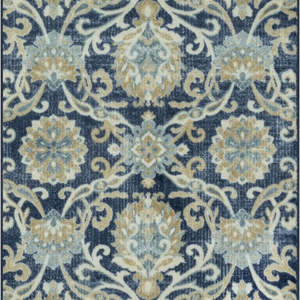 Blooming Damask Accent Rug, 46" x 30", Navy