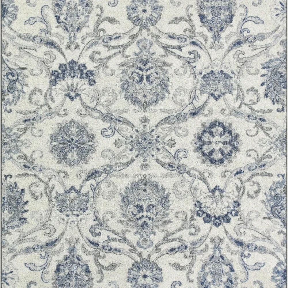 Blooming Damask Pet Mat, 5' x 7', Grey