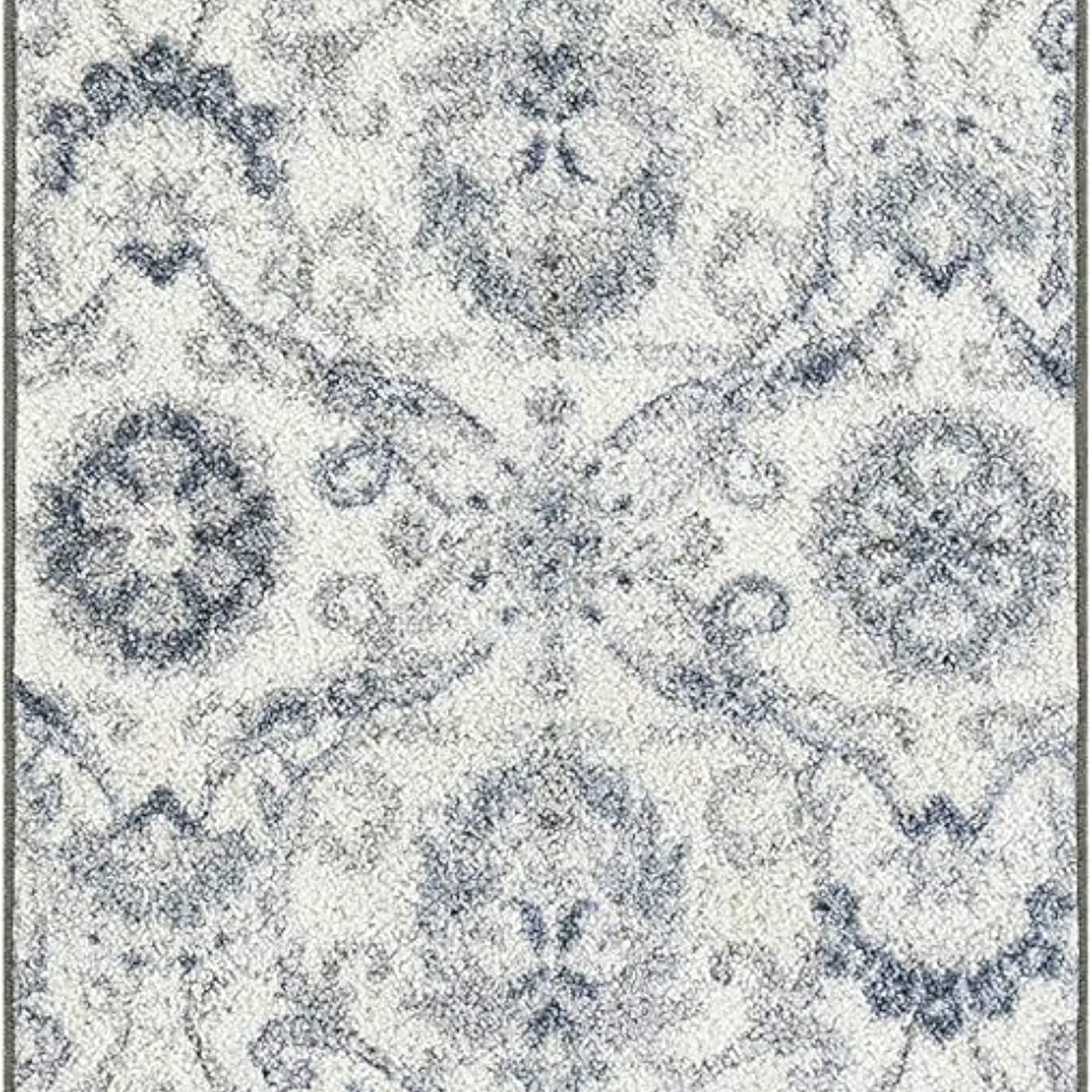 Blooming Damask Pet Mat, 5' x 7', Navy, view 7