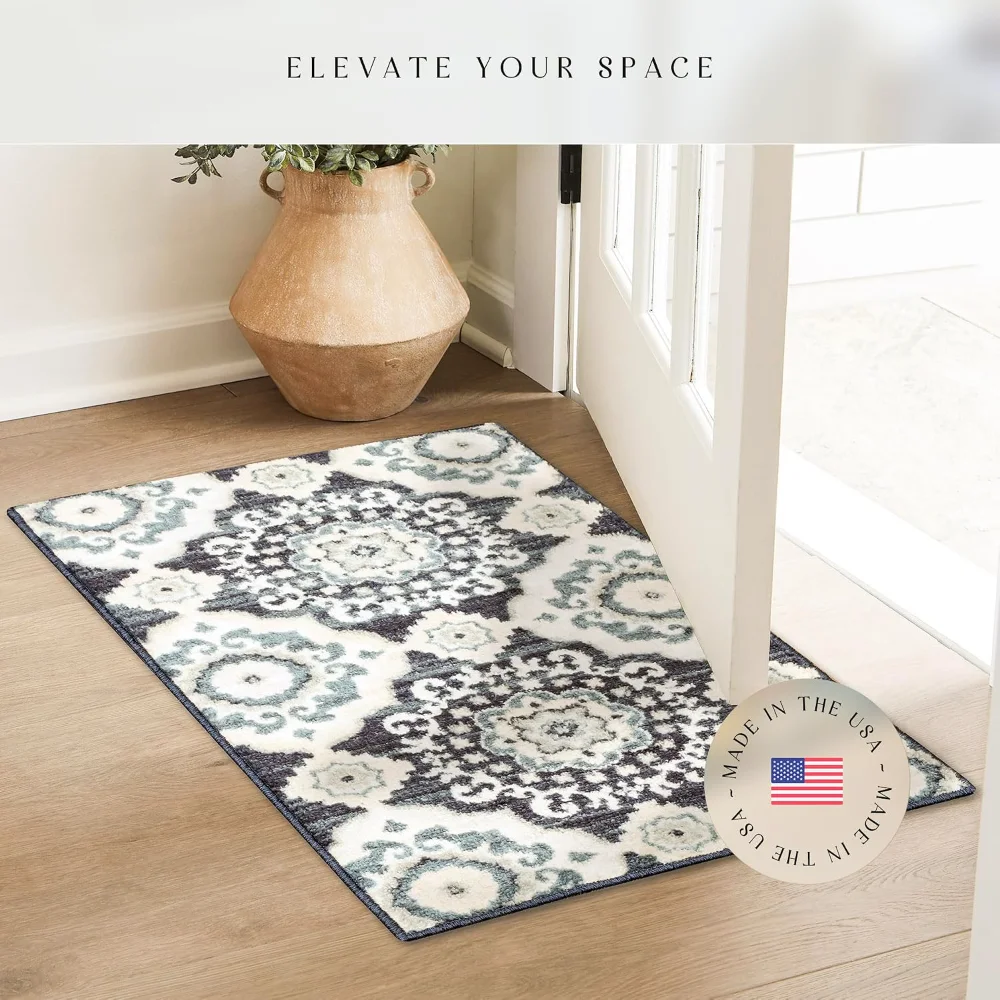 Camilla Medallion Accent Rug, 1'8" x 2'10", Cream, view 2