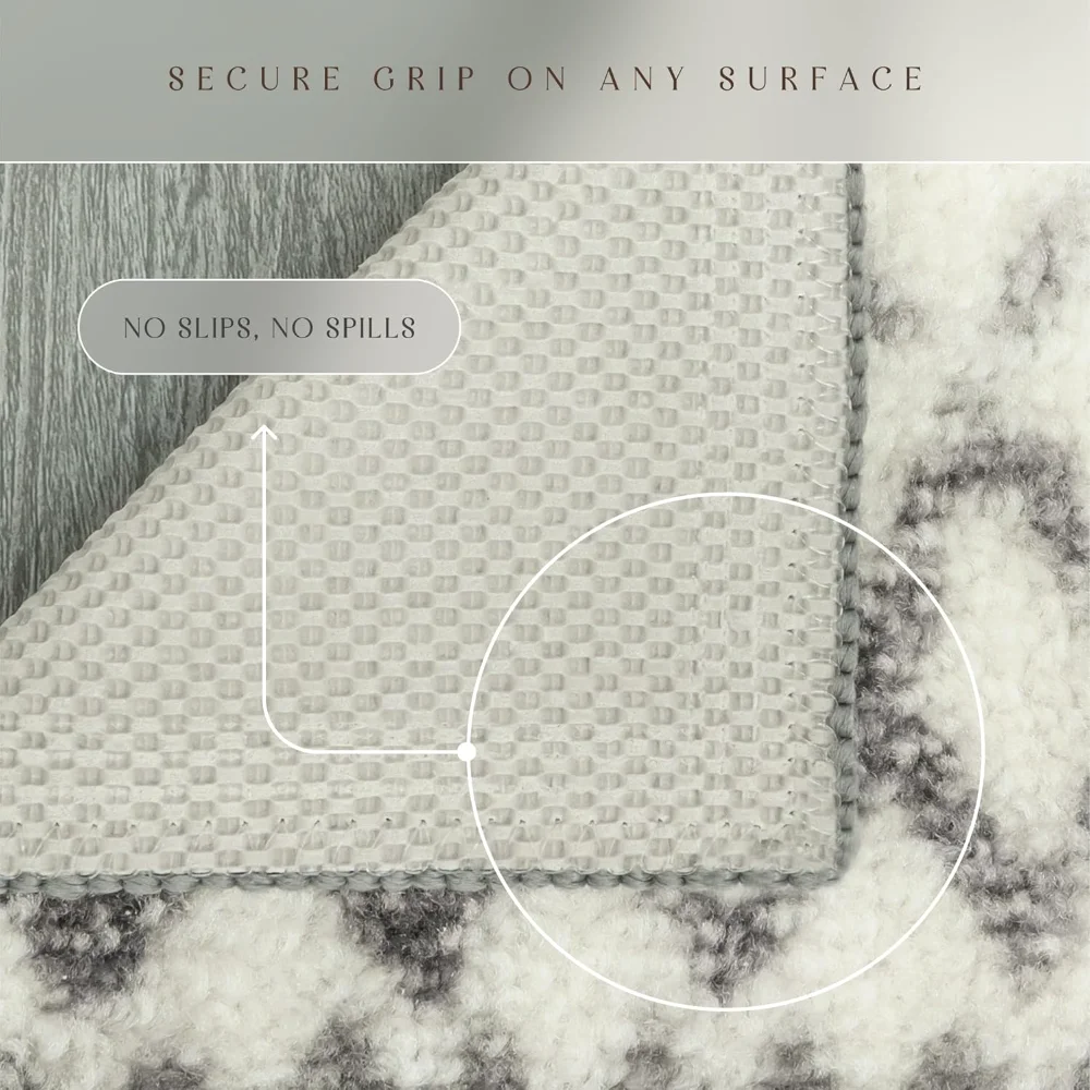 Diamond Distressed Moroccan Pet Mat, 4'9" x 7', Ivory, view 6