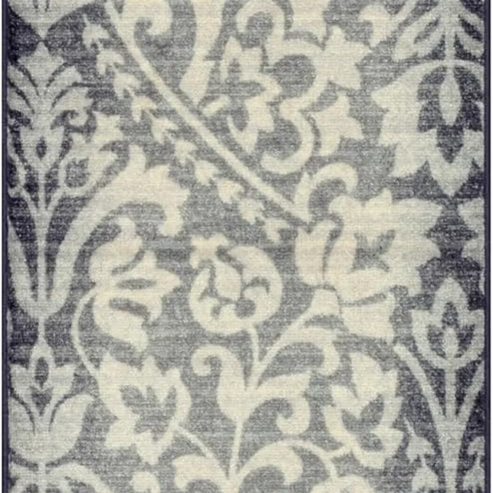 Exeter Floral Runner, 2' x 6', Grey