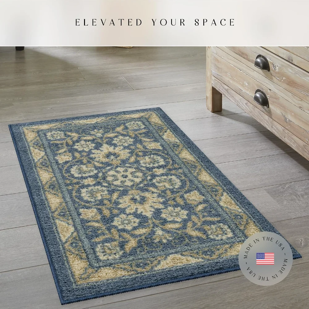 Florence Accent Rug, 1'8" x 2'10", Blue, view 3