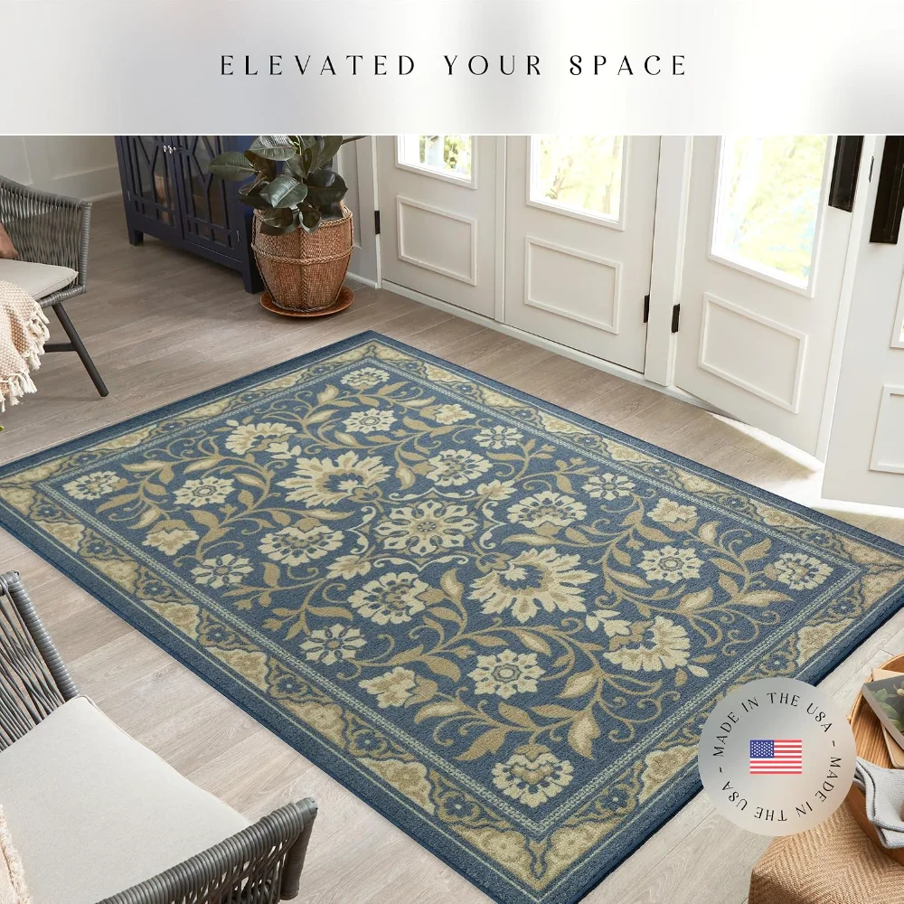 Florence Area Rug, 5' x 7', Blue, view 3