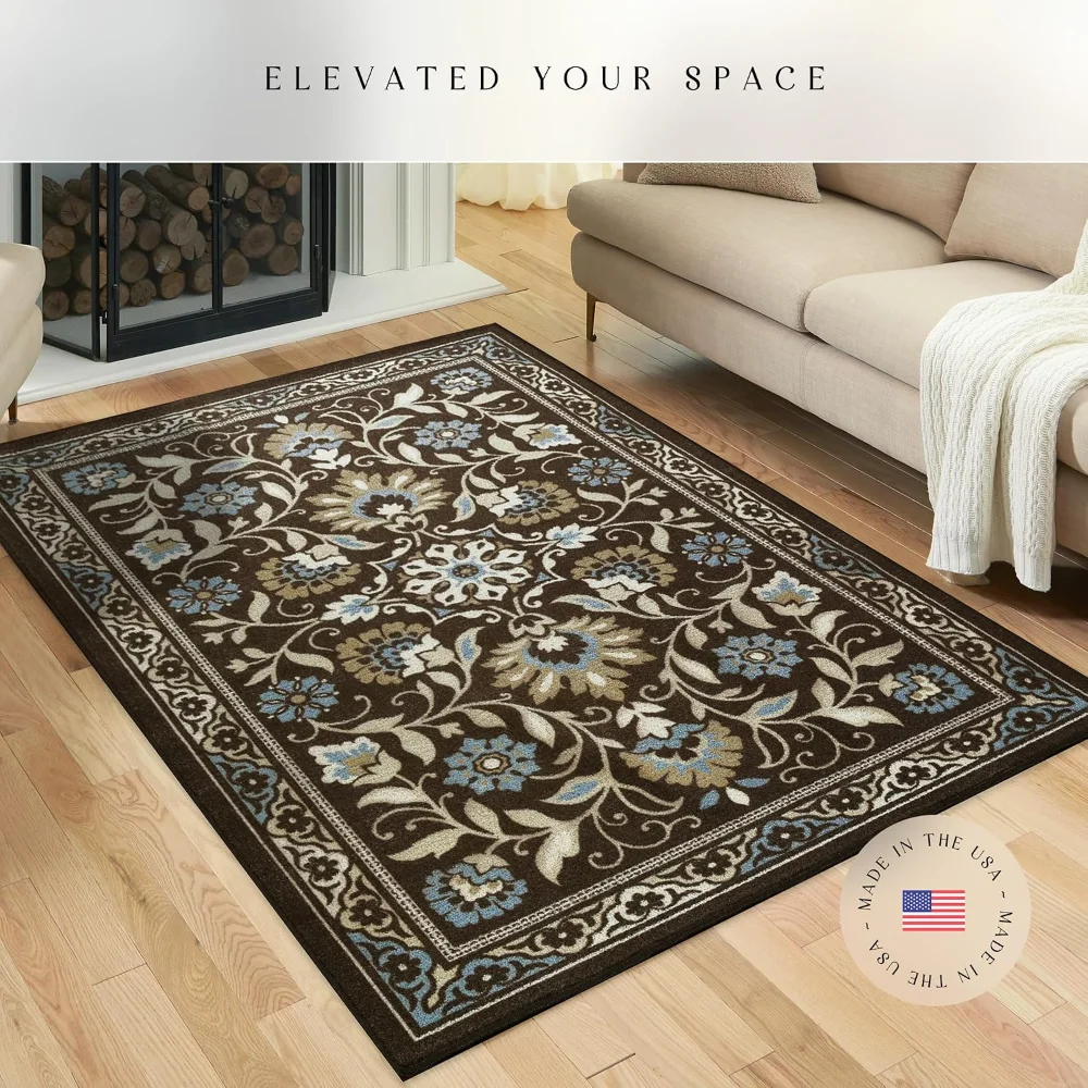 Florence Area Rug, 5' x 7', Coffee Brown, view 3
