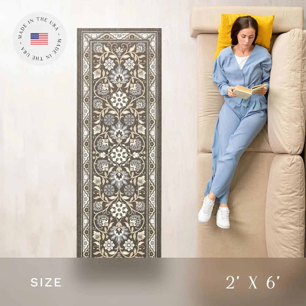 Florence Runner, 2' x 6', Light Brown, view 4