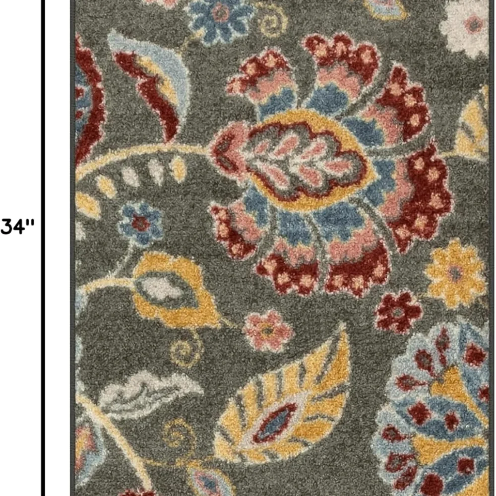 Gardena Floral Accent Rug, 1'8" x 2'10", Grey, view 3