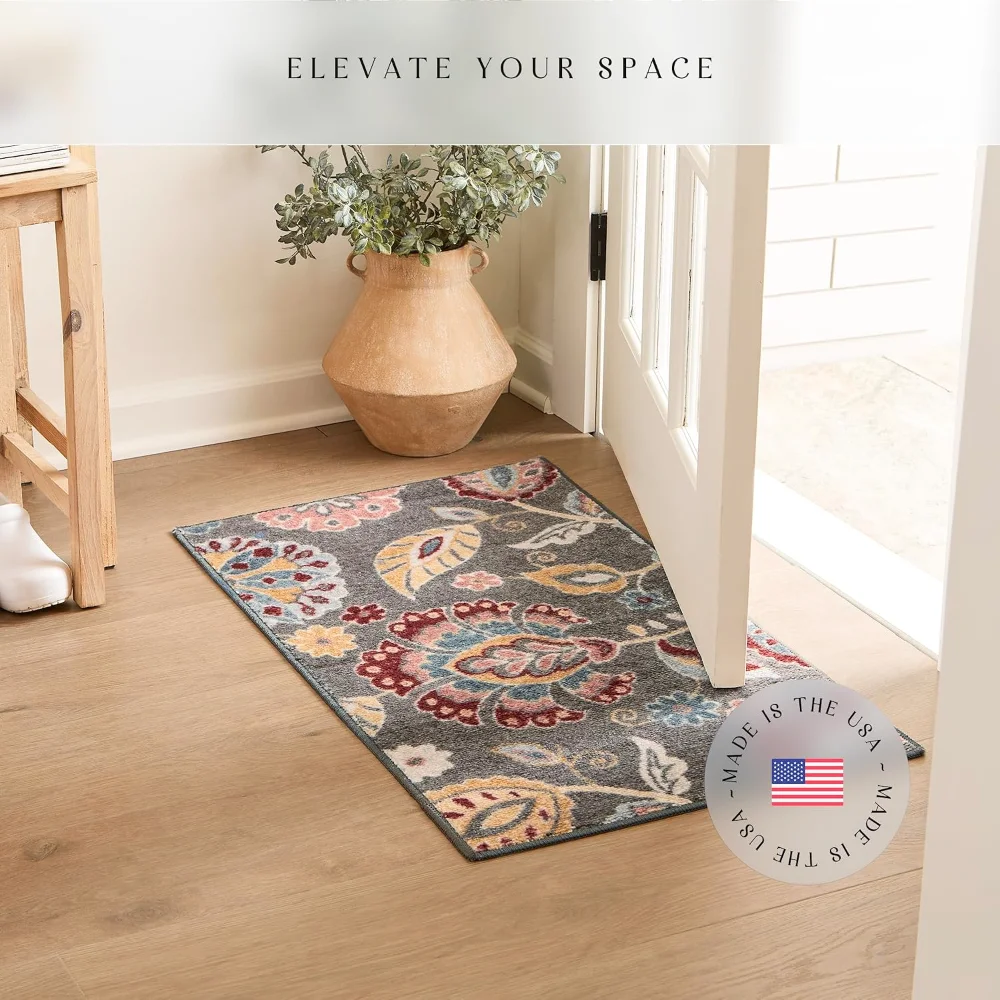 Gardena Floral Accent Rug, 1'8" x 2'10", Grey, view 4