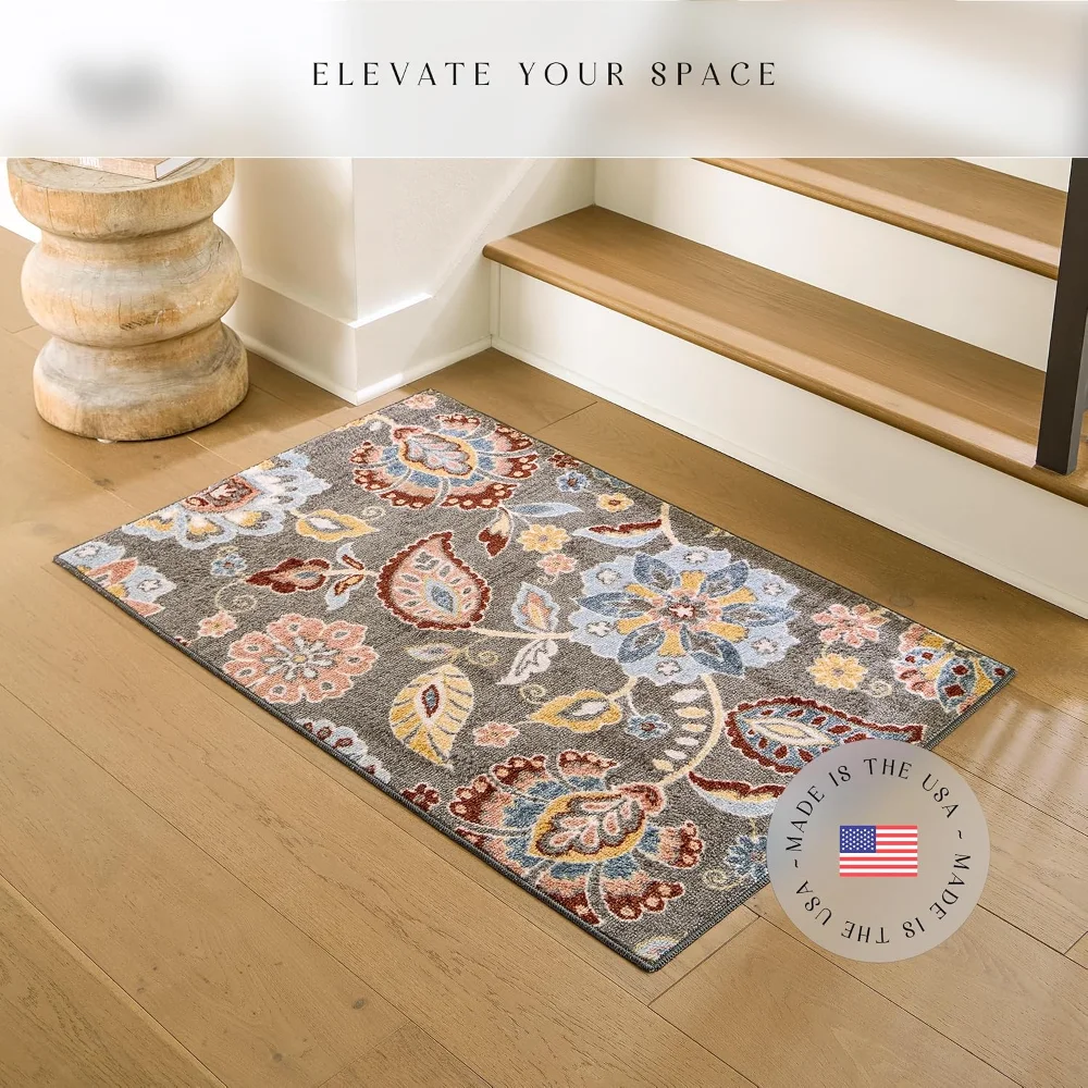 Gardena Floral Accent Rug, 2'6" x 3'10", Grey, view 3