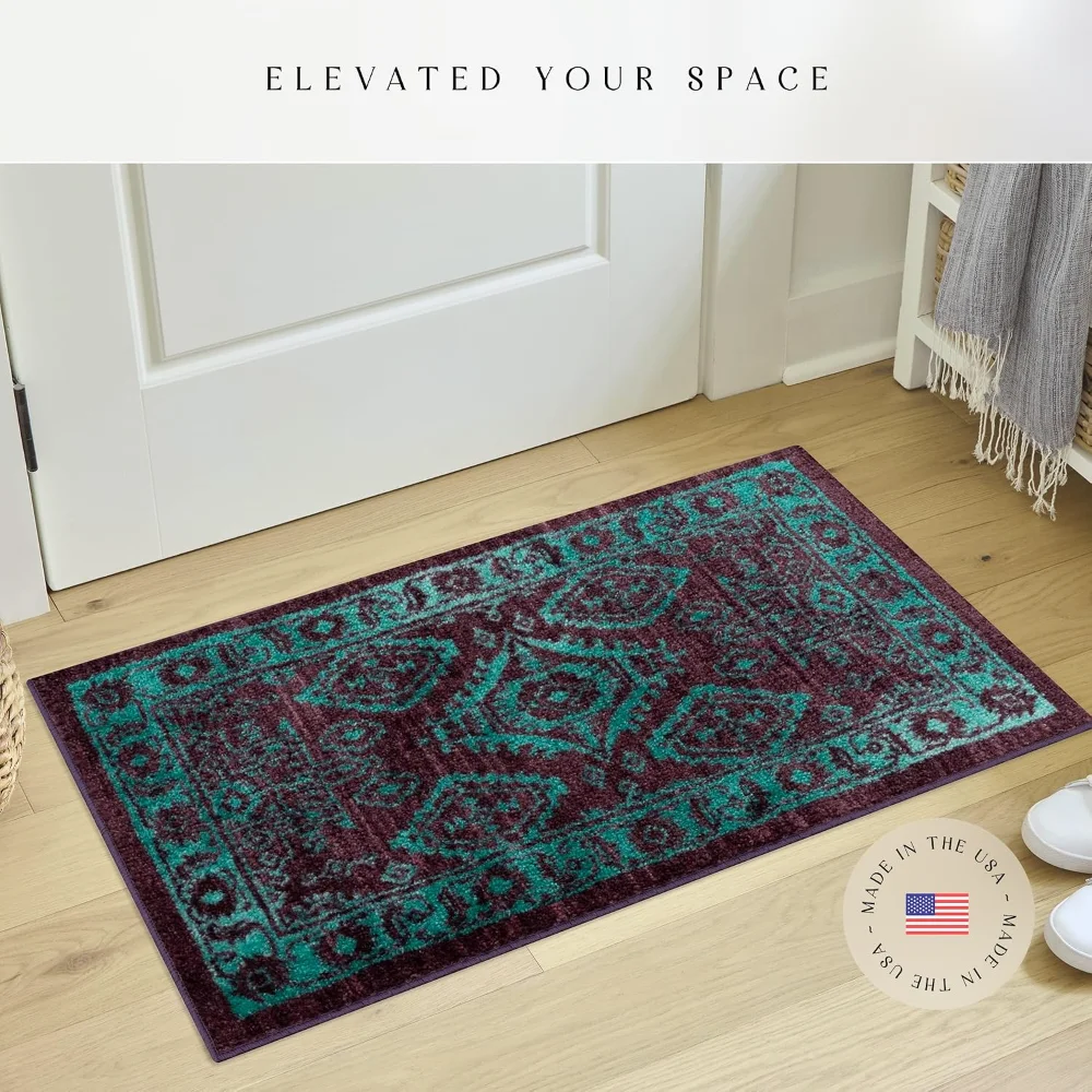 Georgina Traditional Accent Rug, 1'8" x 2'10", Wineberry, view 3