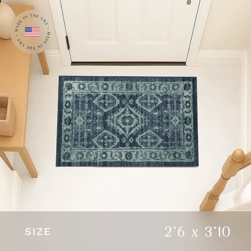 Georgina Traditional Accent Rug, 2'6" x 3'10", Navy, view 2
