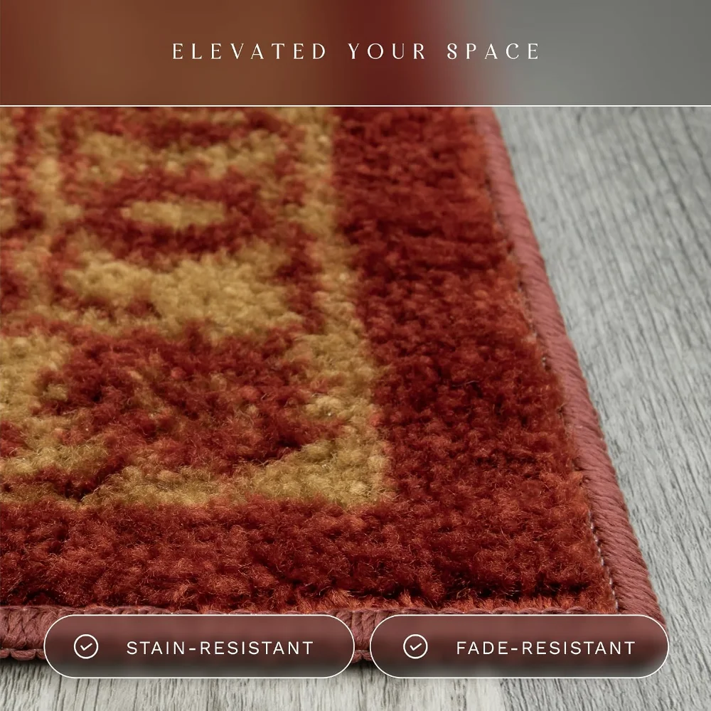 Georgina Traditional Accent Rug, 3'4" x 5', Red, view 5