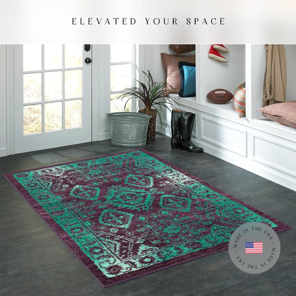 Georgina Traditional Area Rug, 4'9" x 7', Wineberry, view 3