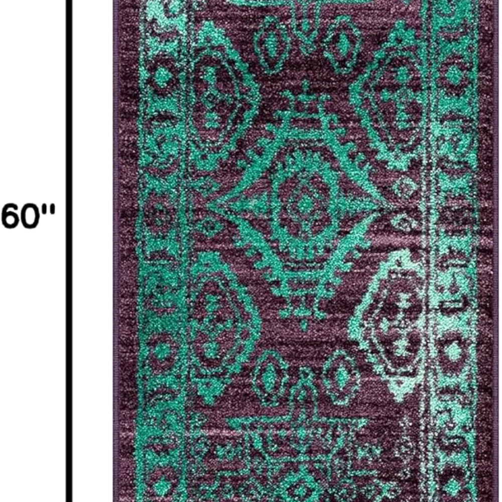 Georgina Traditional Runner, 1'8" x 5', Wineberry, view 2