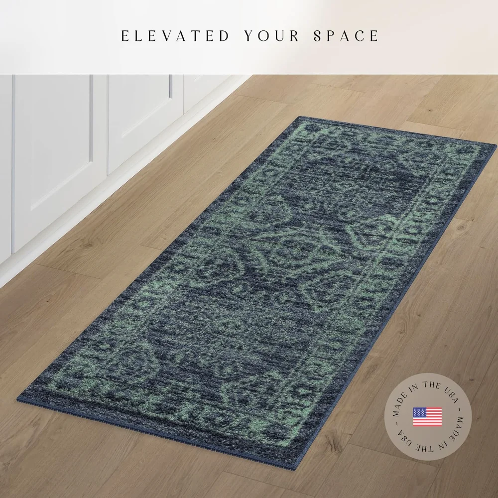 Georgina Traditional Runner, 2' x 6', Navy, view 2