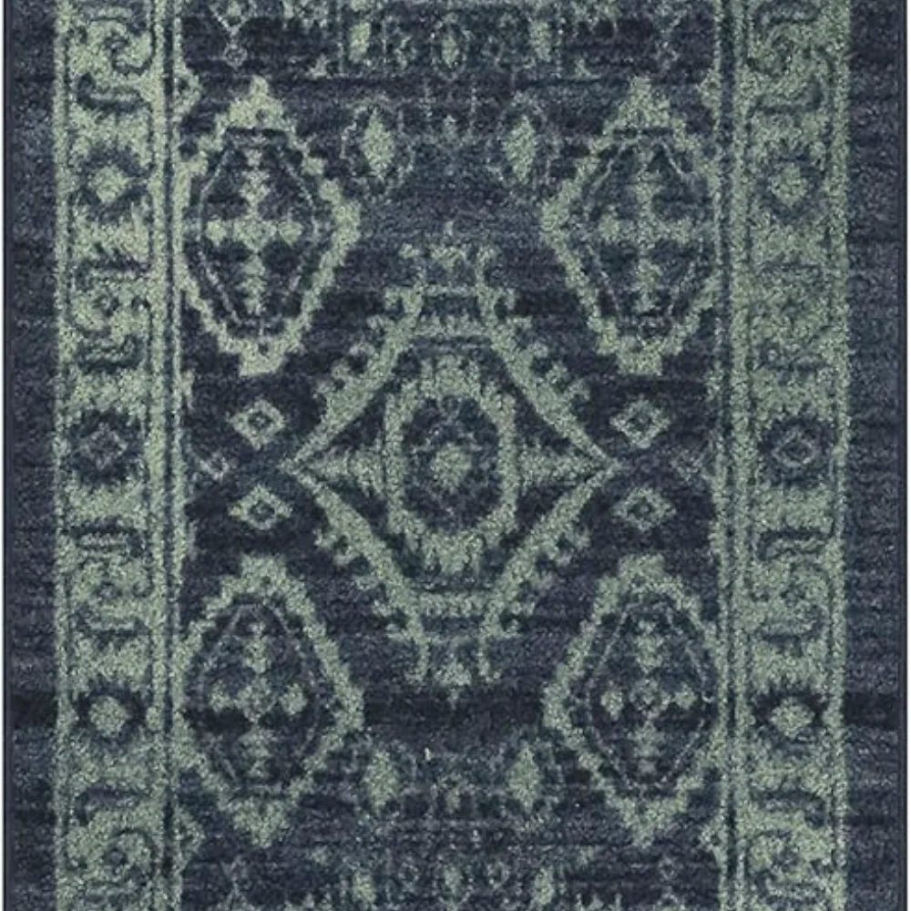 Georgina Traditional Runner, 2' x 6', Navy