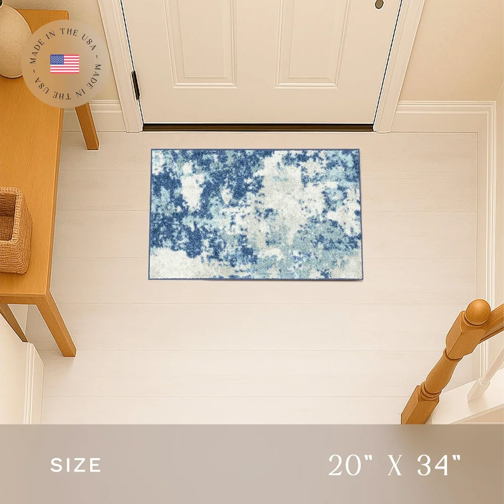 Horizon Modern Abstract Accent Rug, 1'8" x 2'10", Arctic Blue, view 2