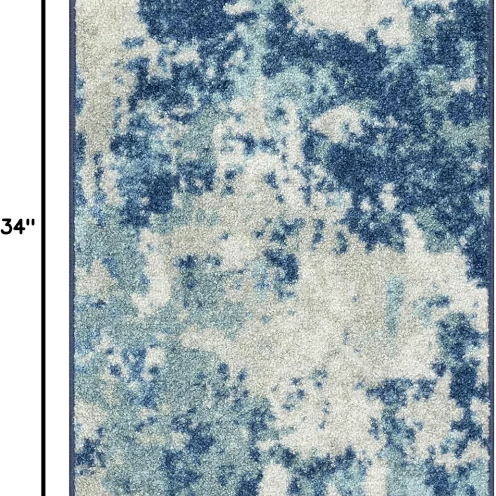Horizon Modern Abstract Accent Rug, 1'8" x 2'10", Arctic Blue, view 3