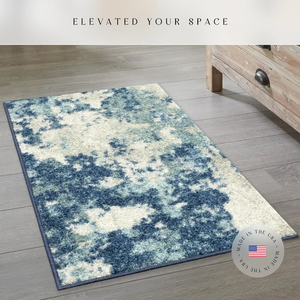 Horizon Modern Abstract Accent Rug, 1'8" x 2'10", Arctic Blue, view 4