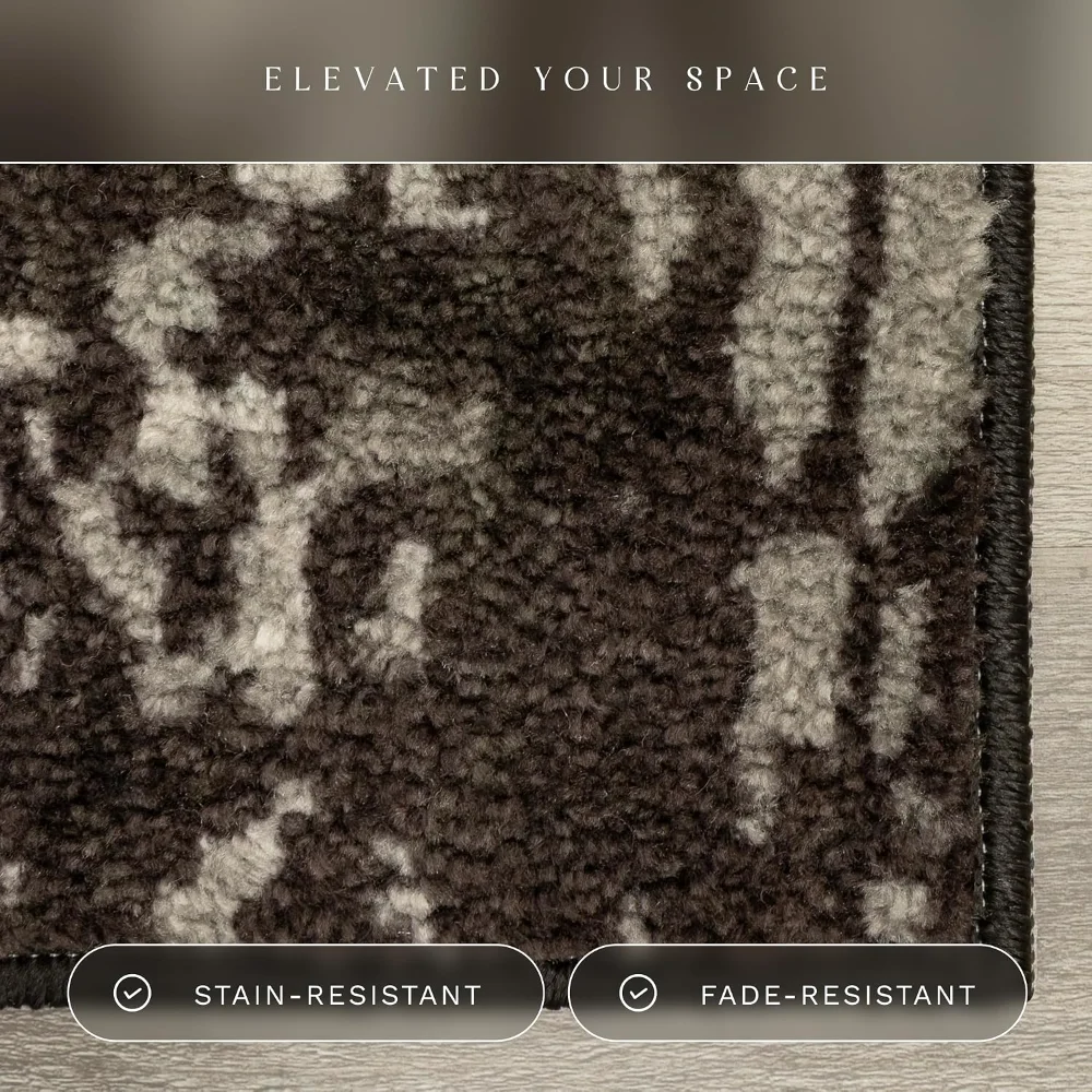 Horizon Modern Abstract Accent Rug, 1'8" x 2'10", Midnight Black, view 4