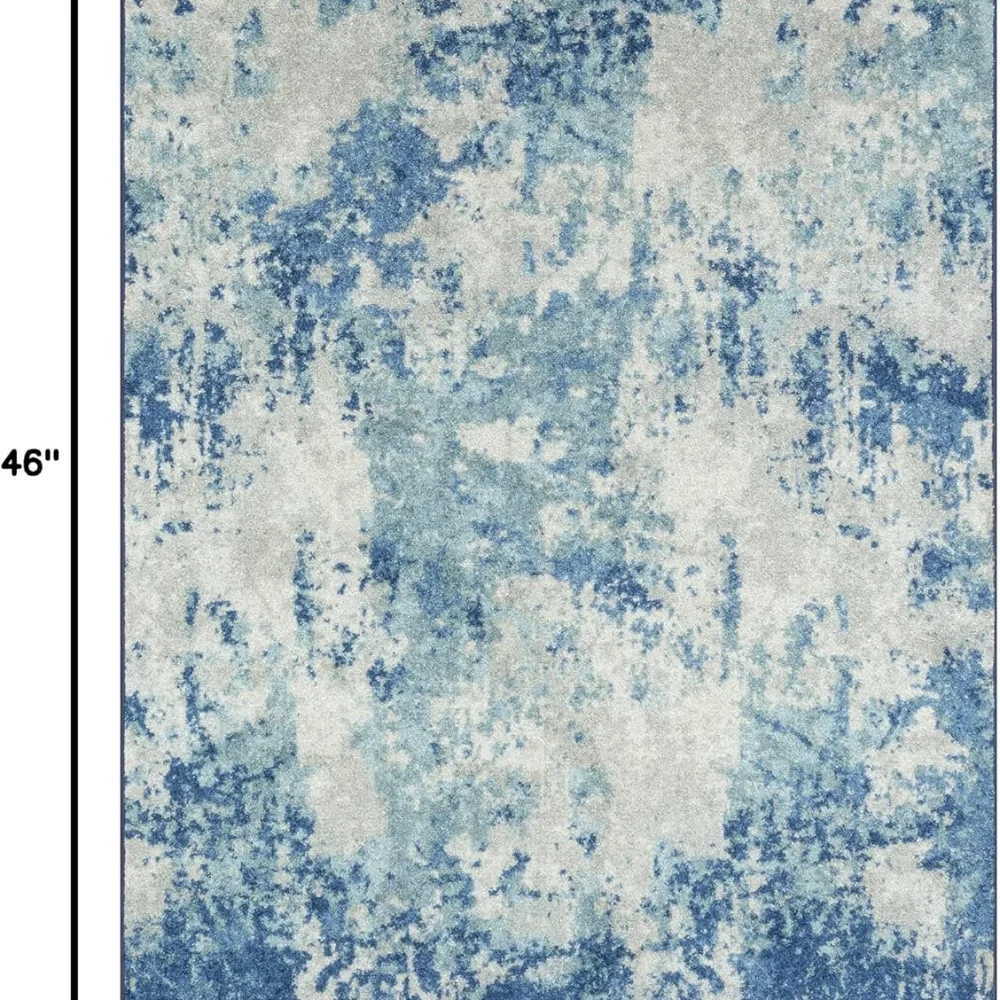 Horizon Modern Abstract Accent Rug, 2'6" x 3'10", Arctic Blue, view 3