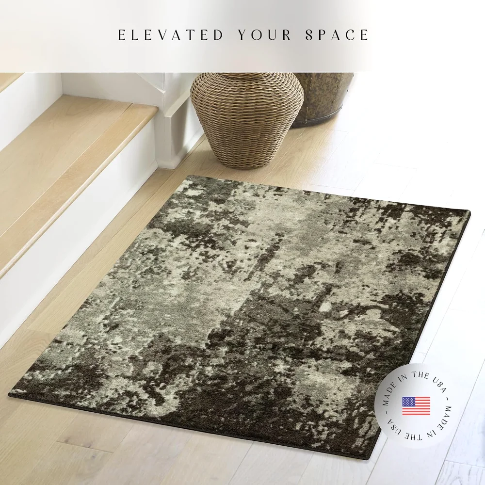 Horizon Modern Abstract Accent Rug, 2'6" x 3'10", Midnight Black, view 3