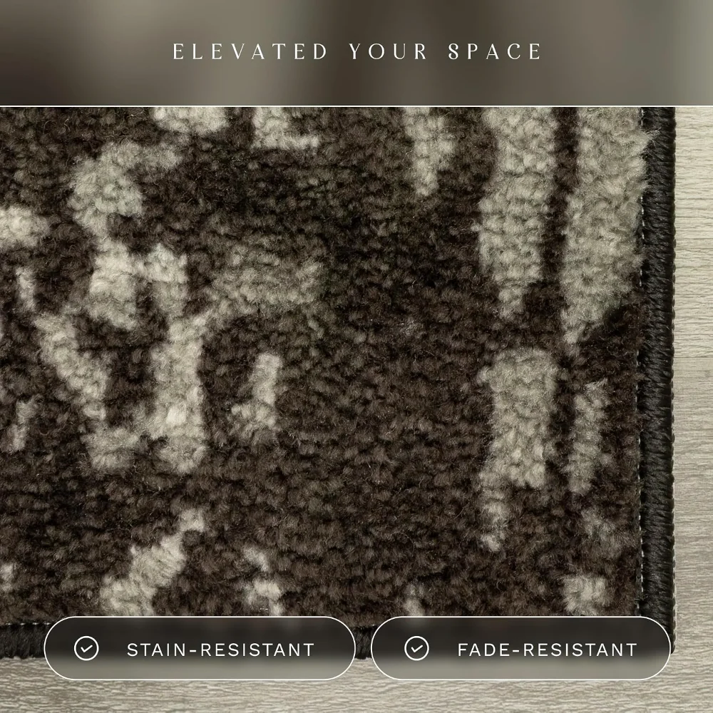 Horizon Modern Abstract Accent Rug, 2'6" x 3'10", Midnight Black, view 4