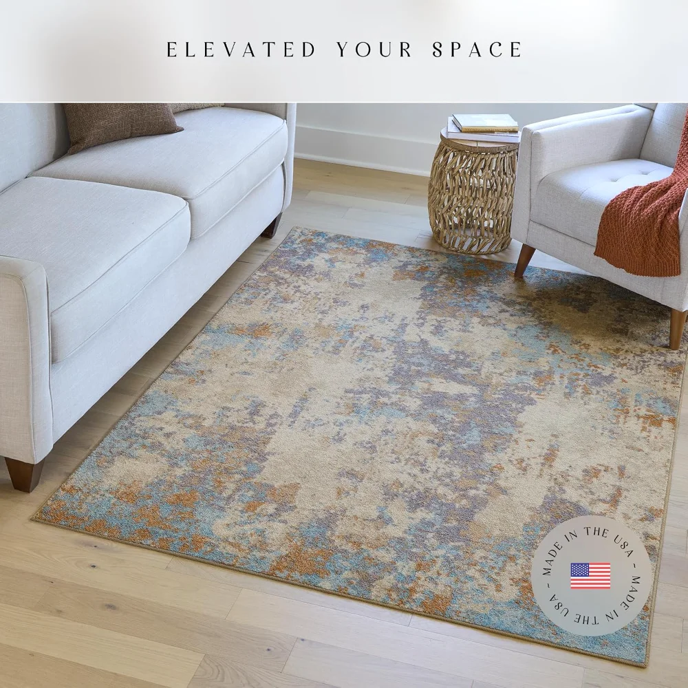 Horizon Modern Abstract Pet Mat, 4'9" x 7', Desert Sand, view 3