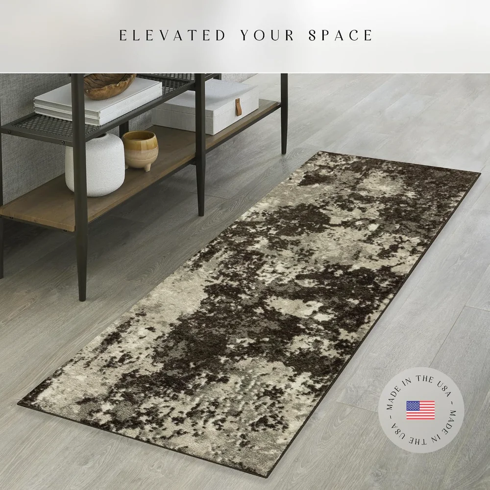 Horizon Modern Abstract Runner, 2' x 6', Midnight Black, view 2