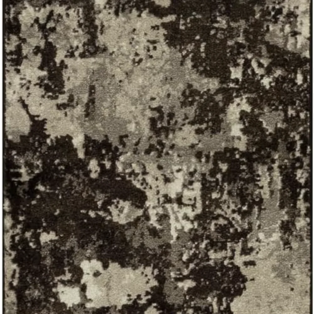 Horizon Modern Abstract Runner, 2' x 6', Midnight Black