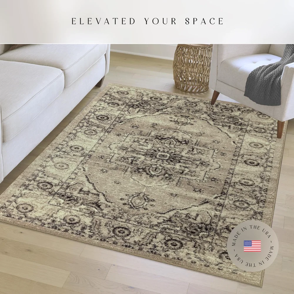 Lexington Farmhouse Area Rug, 4'9" x 7', Taupe, view 3