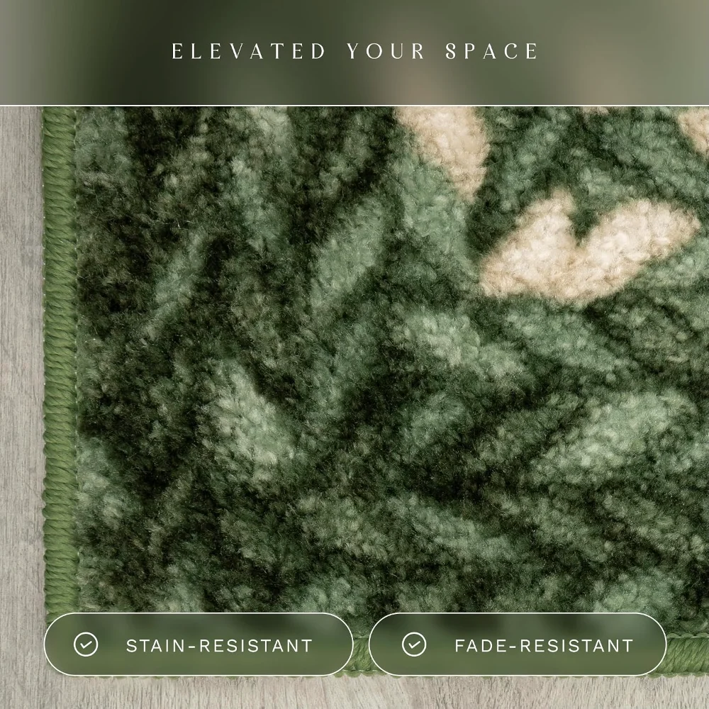 Marion Bohemian Braided-Style Print Accent Rug, 2'6" x 3'10", Green, view 4