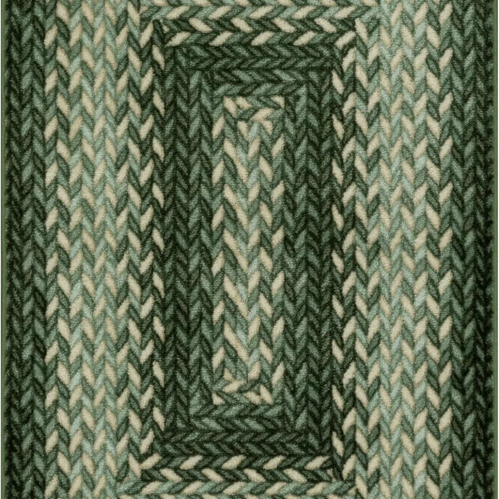Marion Bohemian Braided-Style Print Accent Rug, 2'6" x 3'10", Green