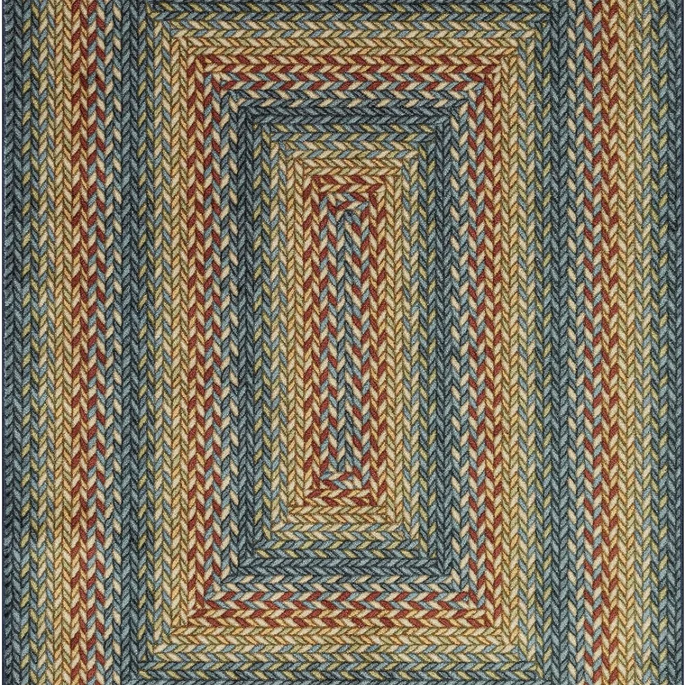 Marion Bohemian Braided-Style Print Area Rug, 4'9" x 7', Multi Color