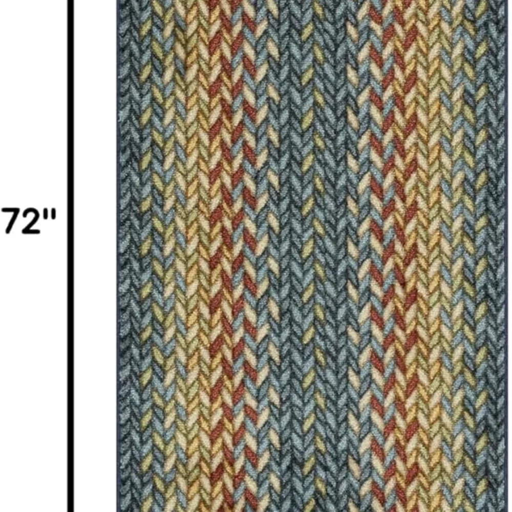 Marion Bohemian Braided-Style Print Runner, 2' x 6', Multi Color, view 2