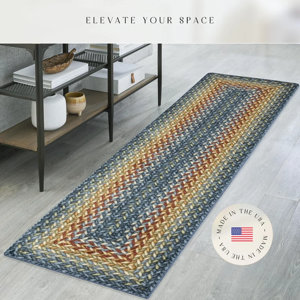 Marion Bohemian Braided-Style Print Runner, 2' x 8', Multi Color, view 3
