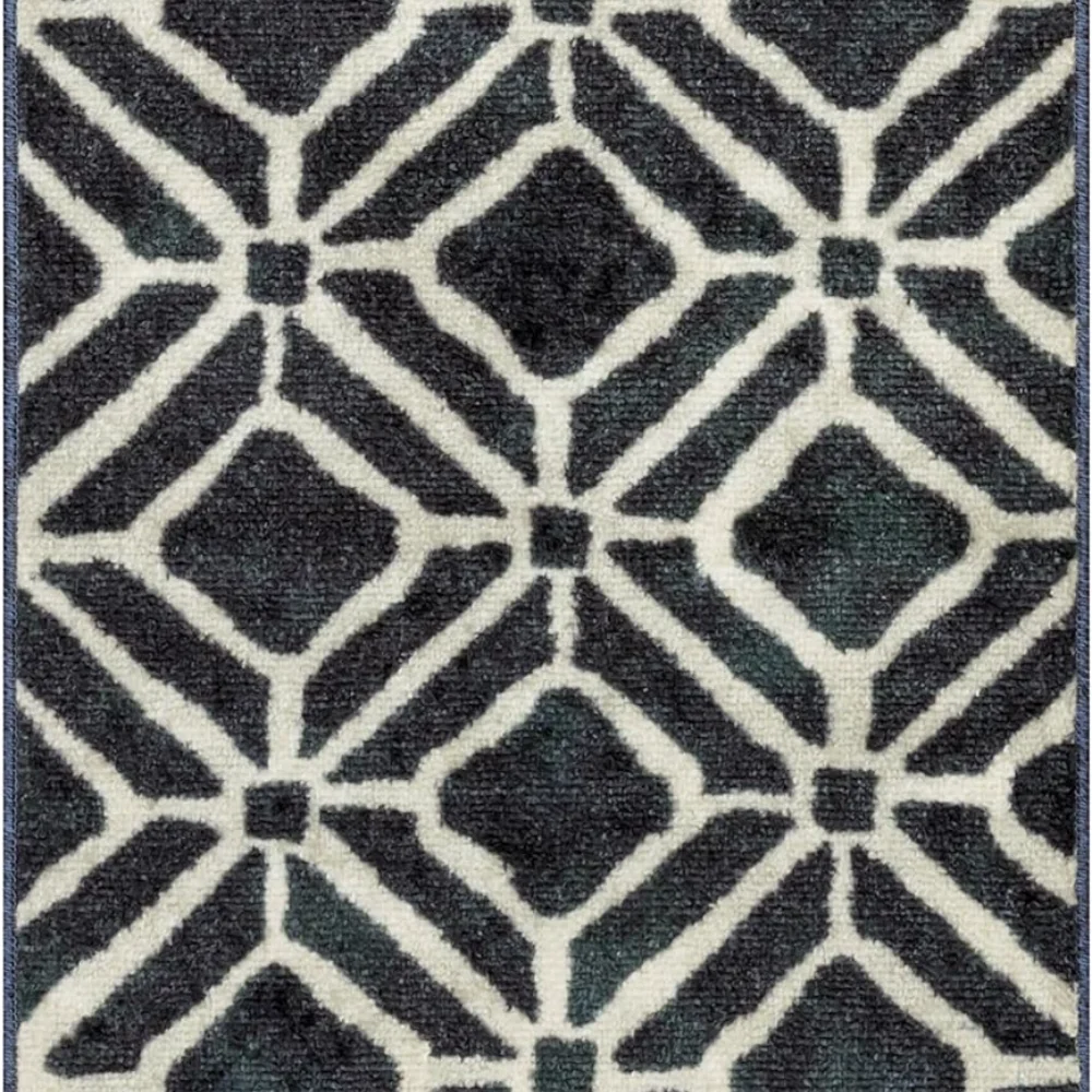 Moderna Geometric Accent Rug, 34" x 20", Dark Blue