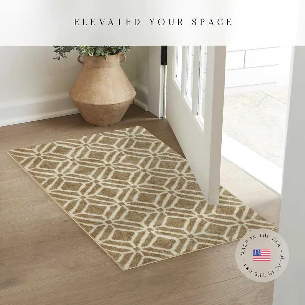 Moderna Geometric Accent Rug, 46" x 30", Beige, view 3
