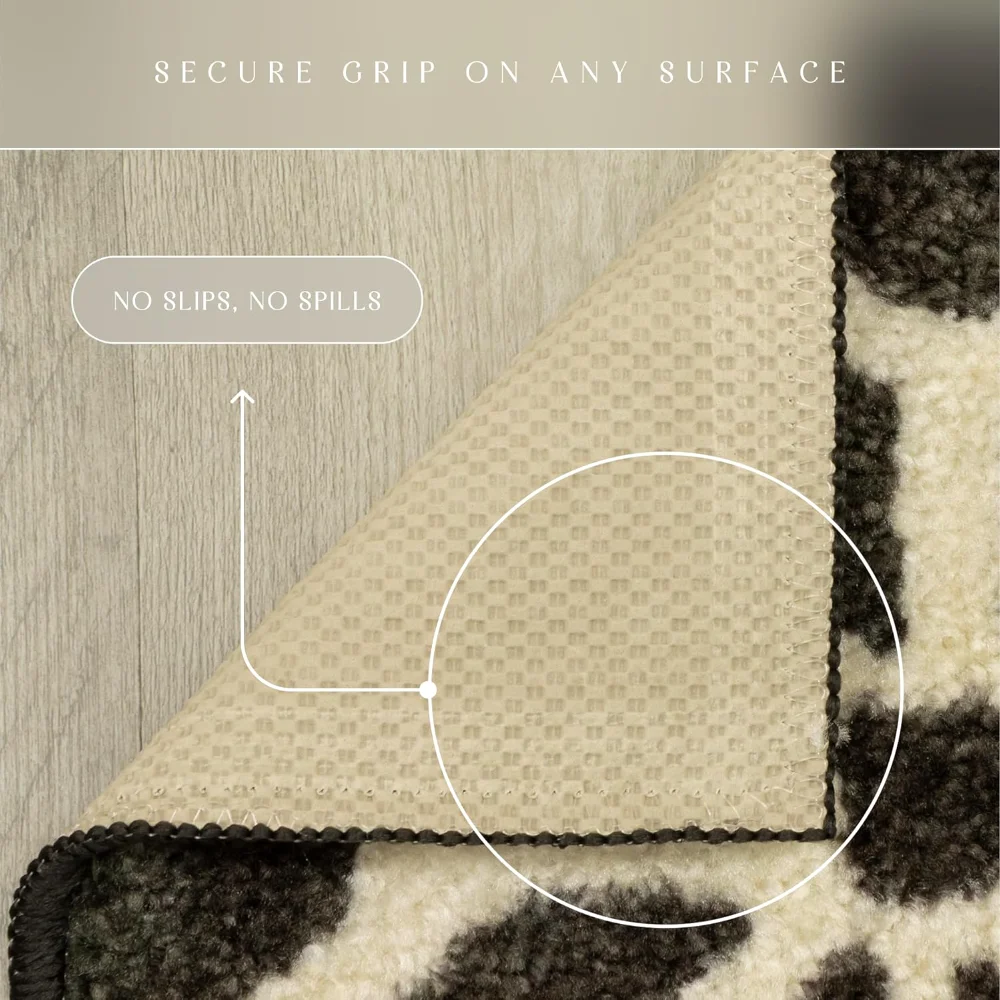 Moderna Geometric Area Rug, 4'9" x 7', Black, view 5