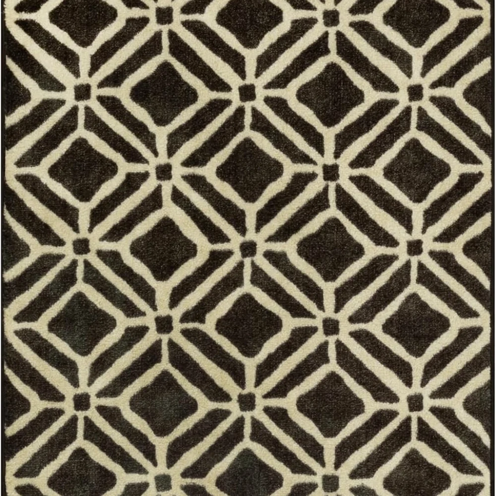 Moderna Geometric Runner, 2' x 6', Black, view 7