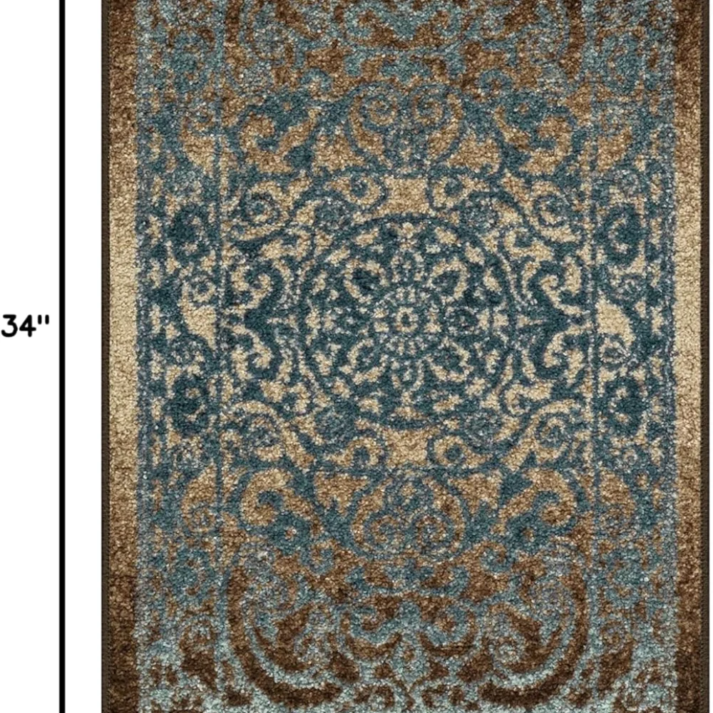 Pelham Vintage Medallion Accent Rug, 1'8" x 2'10", Blue, view 2