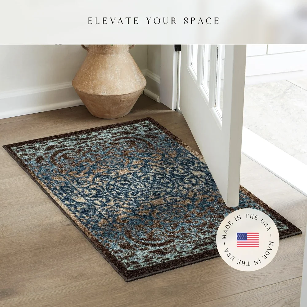 Pelham Vintage Medallion Accent Rug, 1'8" x 2'10", Blue, view 3