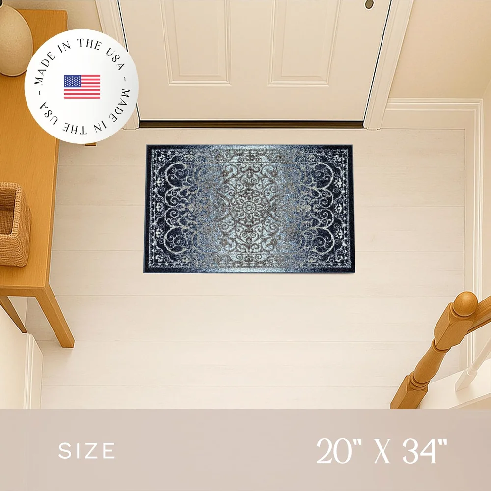 Pelham Vintage Medallion Accent Rug, 1'8" x 2'10", Navy, view 2