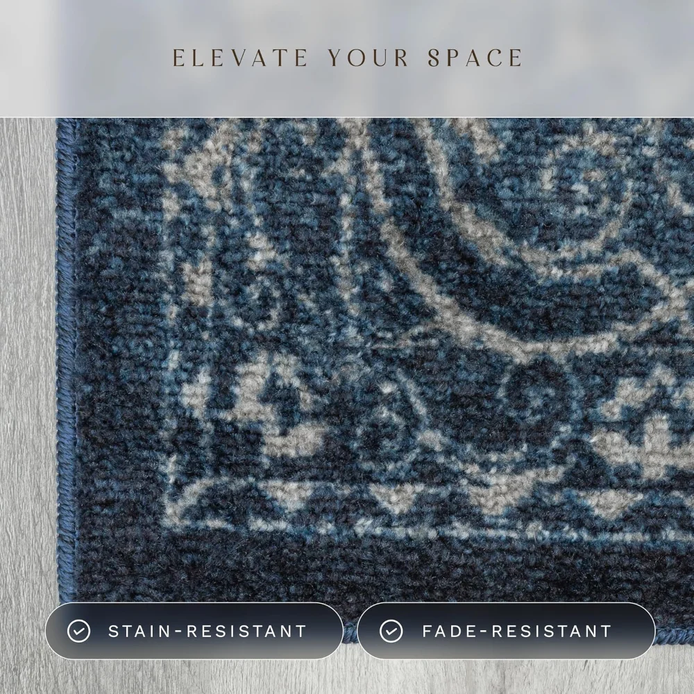 Pelham Vintage Medallion Accent Rug, 1'8" x 2'10", Navy, view 4